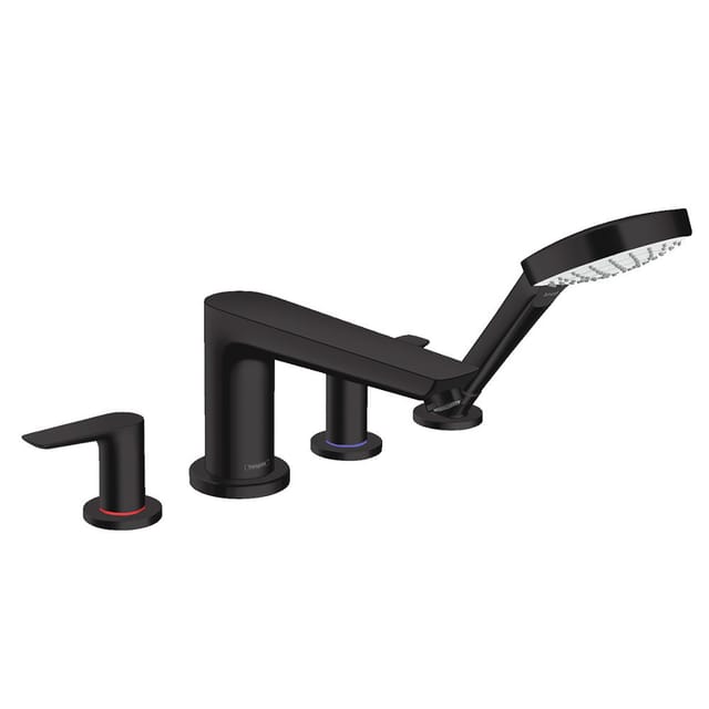 Talis e 4-Loch Einhebelmischer mattschwarz zur Wannenrandmontage (71748670) - Hansgrohe