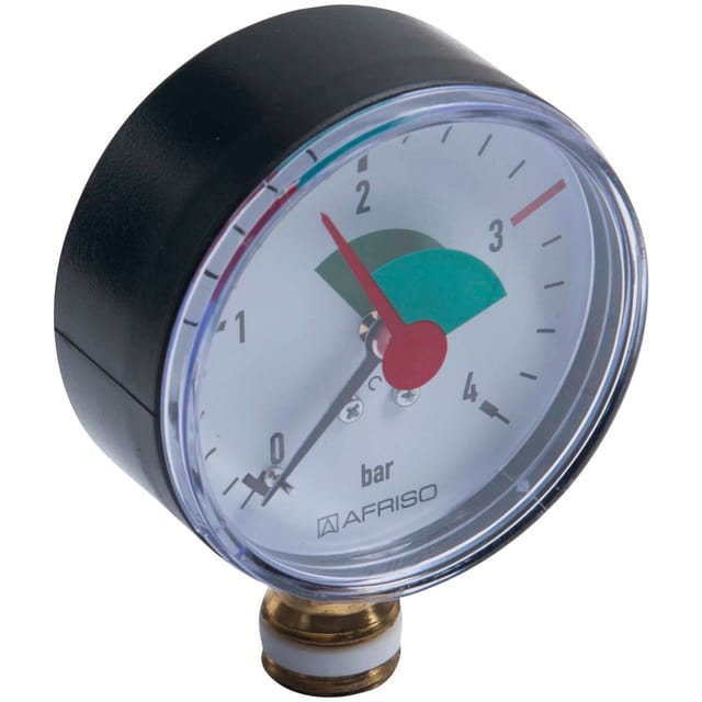 Heizungsmanometer 3/8 4 Bar, Anschluss von unten