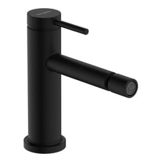 Tecturis s - Bidetarmatur mit Ablaufgarnitur, schwarz matt 73201670 - Hansgrohe