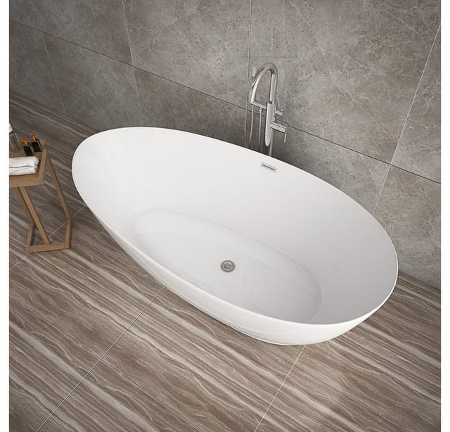 Home Deluxe - Freistehende Badewanne delia - 180 x 90 cm Freistehende-Badewanne Wellness-Badewanne Badezimmer Acryl-Badewanne