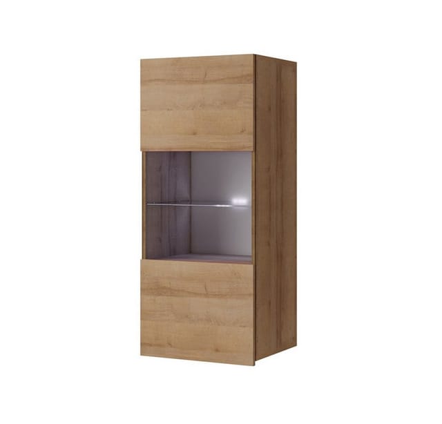 Großes Wohnwand Set mit led Beleuchtung in Eiche Gold Nb. CAIRNS-132, b/h/t ca. 300/200/43 cm