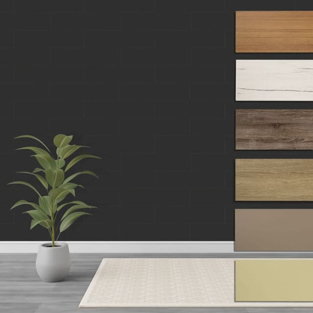Hexim - Paneele s 1,04 m² mdf Holzpaneele Wandpaneele Wandverkleidung Holz Natur stoßfest: Black Lead, Set (18 Paneele + Montagekleber)