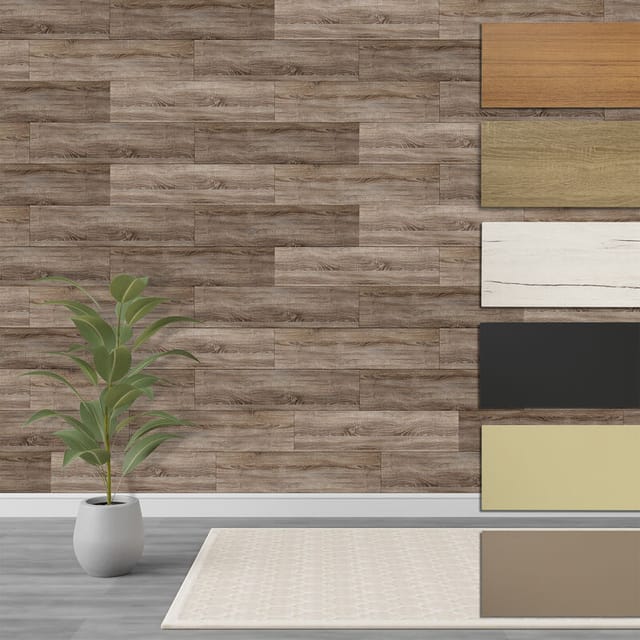 Hexim - Paneele s 1,04 m² mdf Holzpaneele Wandpaneele Wandverkleidung Holz Natur stoßfest: Vintage Oak, Set (18 Paneele + Montagekleber)