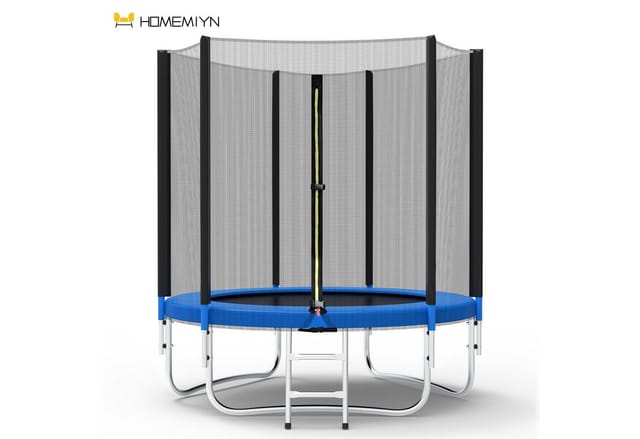Trampolin Ø 183/244/305/366cm Gartentrampolin Mit Sicherheitsnetz, Trampolin Mit Leiterkombination, Uv-beständig Wasserdichtes Outdoor-trampolin Für Kinder Und Familien - Homemiyn