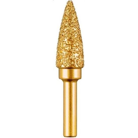 13-mm-diamantschleifkopf Mit Spitzer Spitze – 6-mm-rundgriff – Grobe Körnung Für Holz, Stein Und Metall – Entgraten Und Schneiden Von Edelstahl