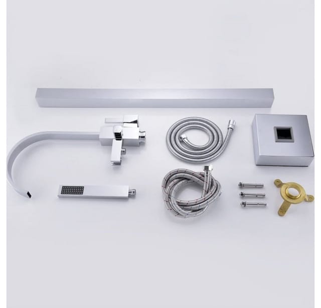 Home Deluxe - Design Standarmatur sky Farbe: Edelstahl Standarmatur Freistehend Wannenarmatur Wasserfallauslauf