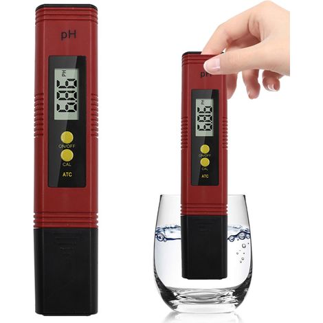 Hochpräzises Digitales Ph-messgerät 0,01 - Tragbare Messung Für Hydrokultur, Aquarien, Schwimmbäder Und Trinkwasser - Professionelle Qualität (rot)