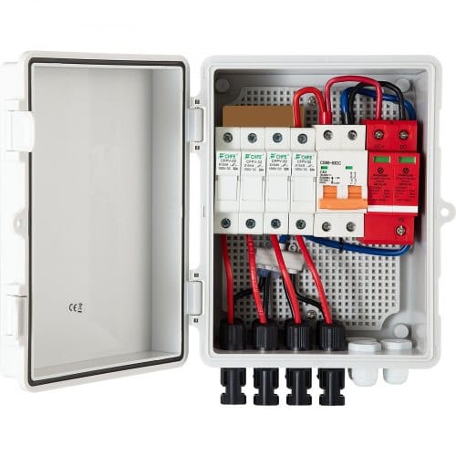 Mophorn - Vevor 4-saitige Pv Kombinationskasten 15 A Sicherungskasten, 500 V Wohnungsverteiler, Ip65 Schutzart Zählerschrank Leitungsschutzschalter Für Solarpaneel-gitter Und Netzunabhängiges Solarstromsystem