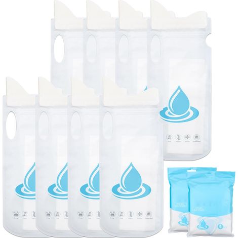 8-teiliges Tragbares Urinal-set, Einweg-urinbeutel Mit Griffen, 700 Ml, Kotzbeutel Für Auto Und Toilette, Notfall-urinale, Stehurinale Für Schwangere, Urinal Für Männer Auf Reisen, Im Auto Und Beim Ca