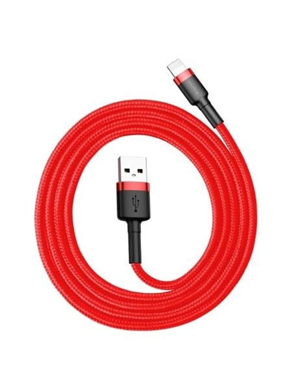 Basetech - Baseus Cafule Cable durabel Kabel mit Nylon geflochtenes Ladekabel usb / iPhone QC3.0 1.5A 2M rot (CALKLF-C09)