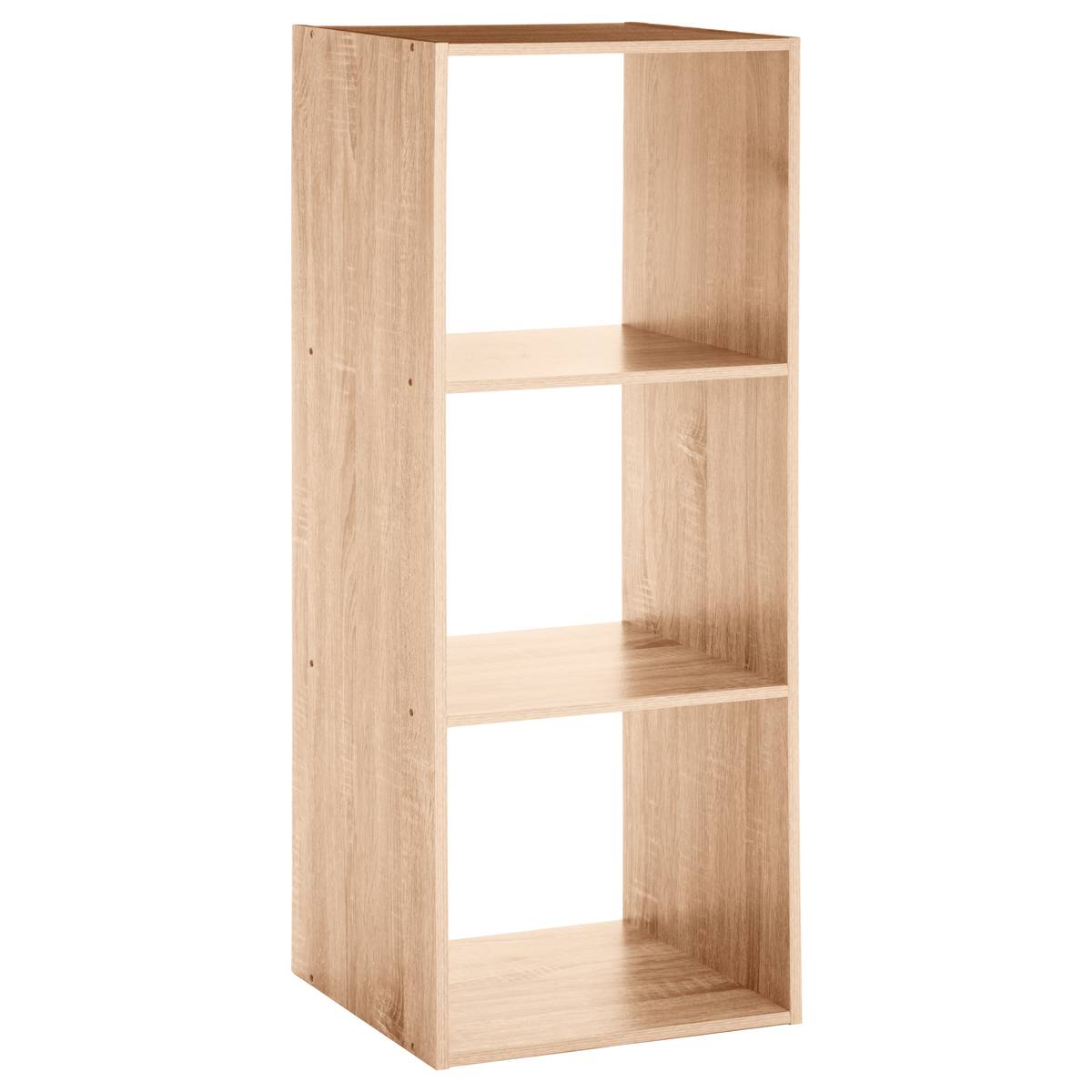 Dekoregal Bücherregal Deko 3 Ebenen grau Höhe 100 cm