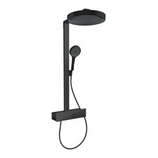 Rainfinity - Brauseset mit Thermostat, Durchmesser 36 cm, 3 Strahlarten, schwarz matt 26853670 - Hansgrohe