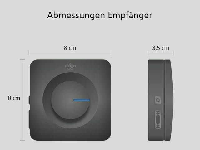 Elro - Funk Türklingel-Set 2 Empfänger Batterie & Steckdose, optisches Signal, Schwarz