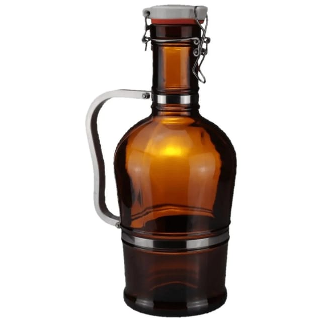 Biersiphon 2L, Braun - Glaskaraffe für Selbstgebrautes Bier - Stilvolle Präsentation & Einfaches Abfüllen