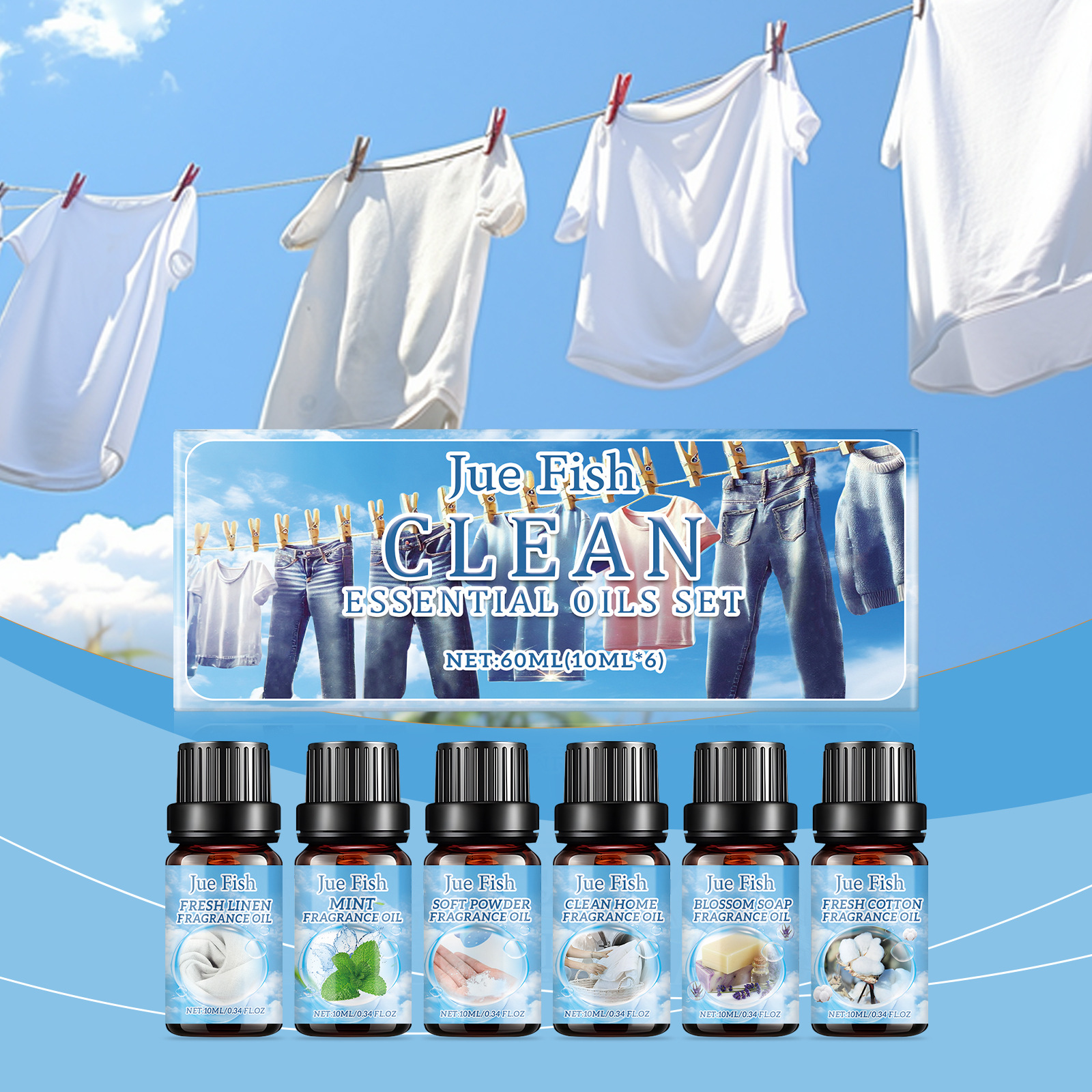 Aromatherapie-set Mit Ätherischen Ölen, Natürlicher, Frischer Duft, Befeuchtendes Duftöl, Schlafzimmerdekoration, Parfümöl Direkt Vom Hersteller – 60 Ml (6 X 10 Ml) -- Biemmedue