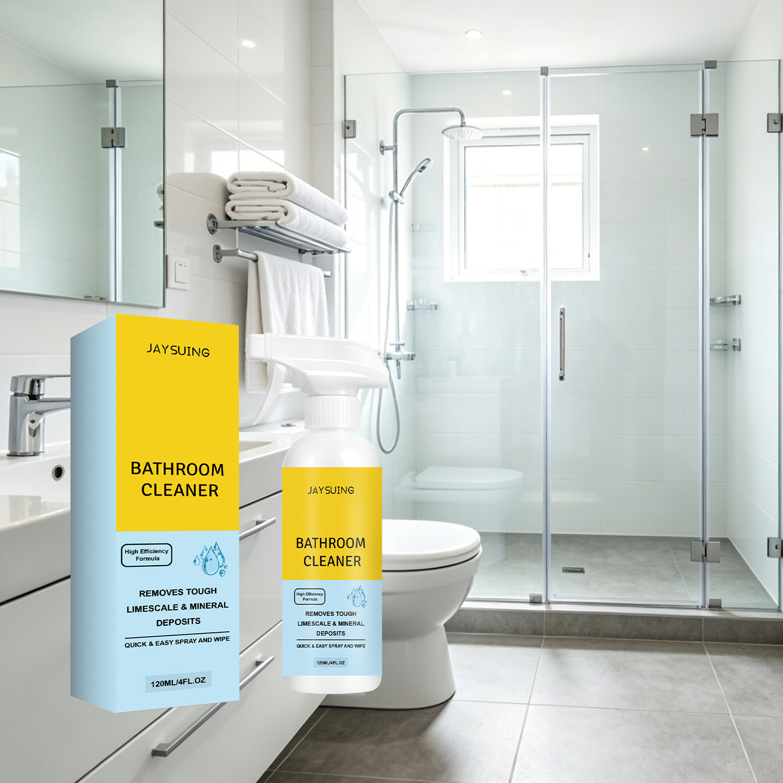 Badreiniger Für Die Tägliche Reinigung Von Toilette Und Badezimmer, Fleckenentfernung, Hinterlässt Einen Frischen Duft – 120 Ml -- Biemmedue