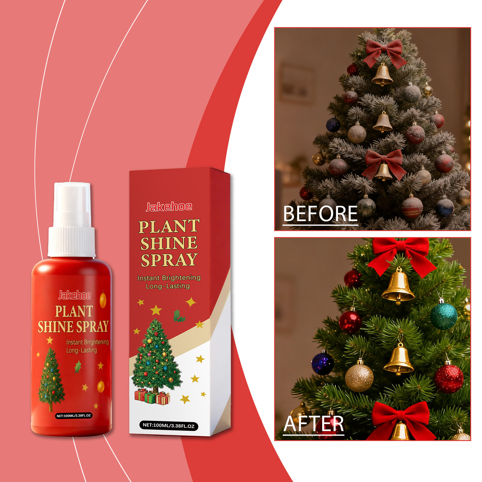 Glanzspray Für Künstliche Pflanzen, Pflegespray Für Weihnachtsdekorationen, Aufhellungsspray Für Künstliche Grünpflanzenkränze – 100 Ml -- Dtekgaz