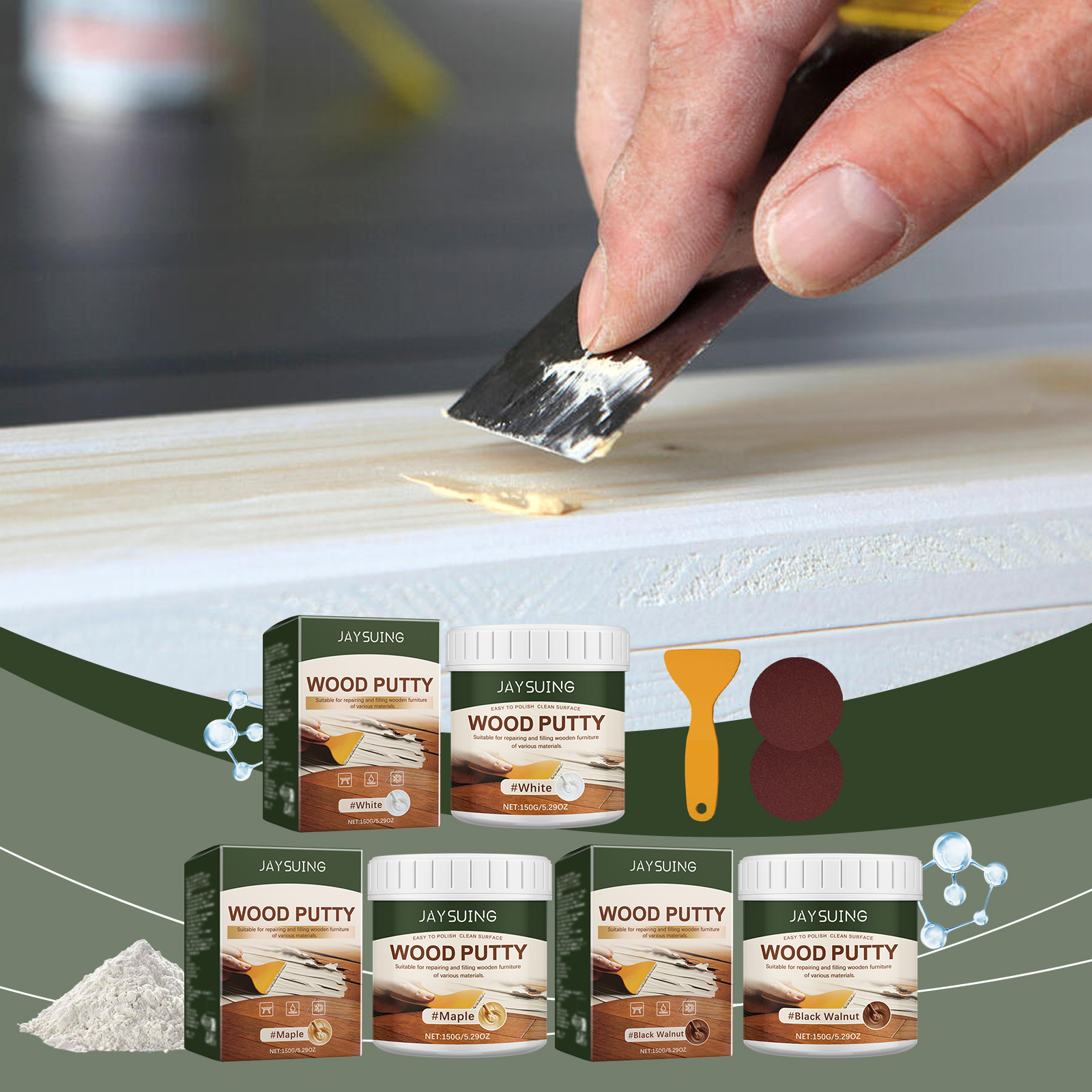 Holzfinishfarbe - Schwarznuss 150 G (zum Abdecken Von Rissen, Spalten Und Zum Ausbessern Von Graffiti) -- Dtekgaz