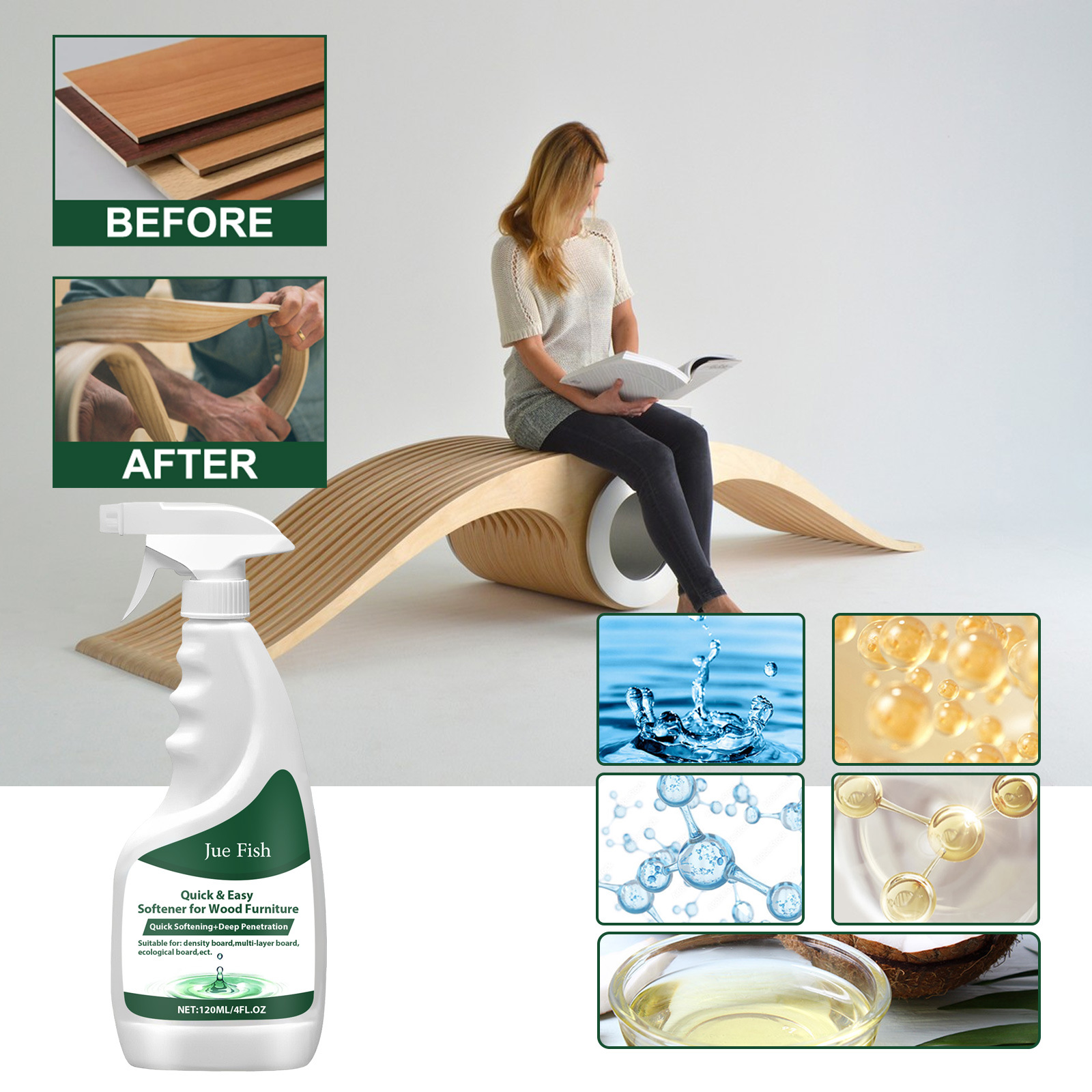 Holzweichmacher Für Wohnmöbel – Geeignet Zum Biegen, Formen Und Bearbeiten Von Holzmöbeln – 120 Ml -- Dtekgaz