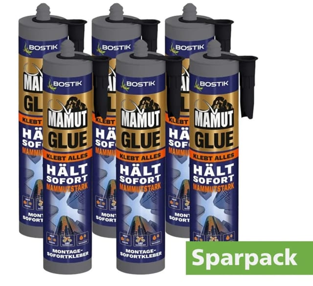 Bostik - Montagekleber Mamut Glue Sparpack 6 x 450 g weiß Klebstoff wasserfest