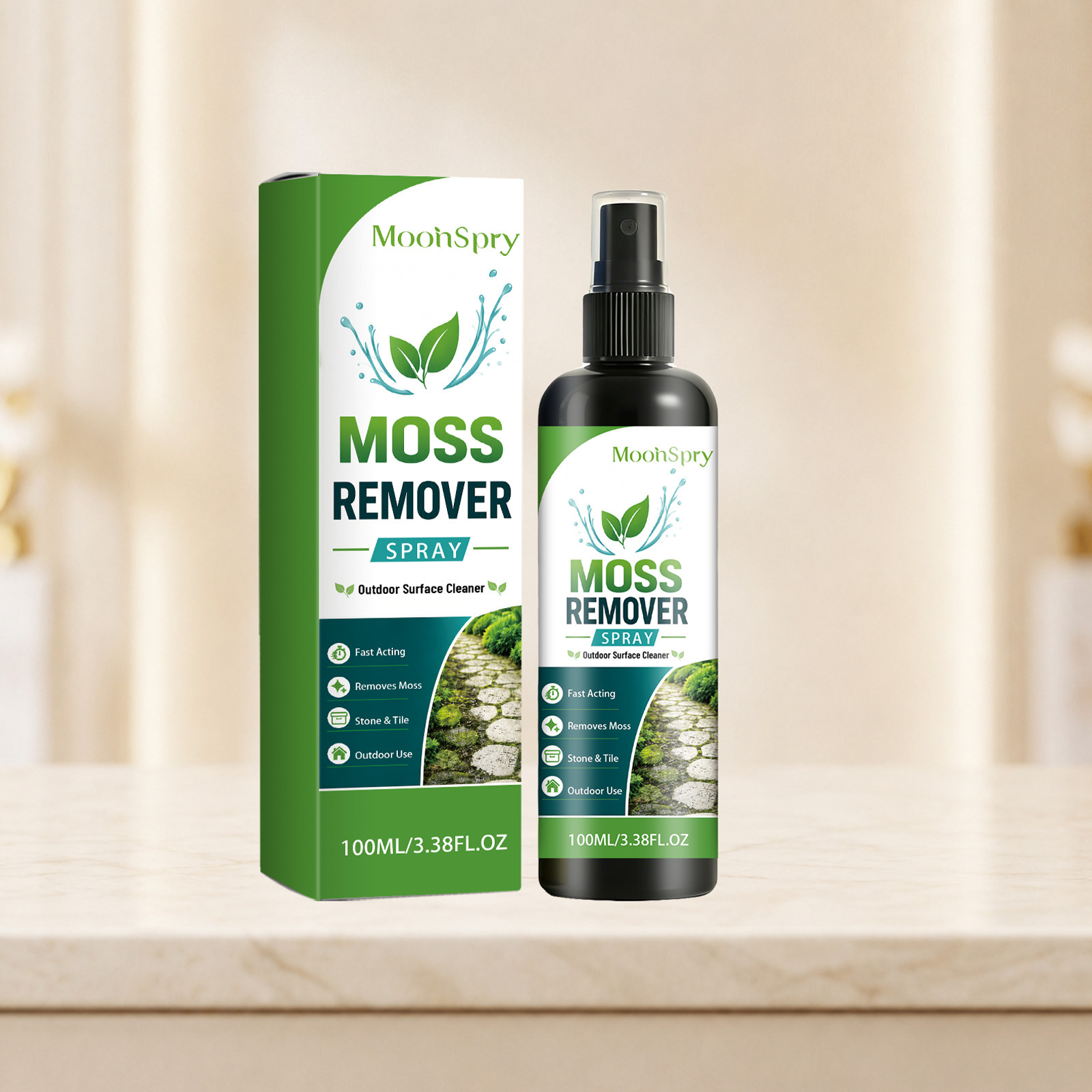 Moosentfernungsspray – Entfernt Moos Aus Fliesen-, Holz- Und Betonfugen Geeignet Für Verschiedene Oberflächen. – 100 Ml -- Biemmedue