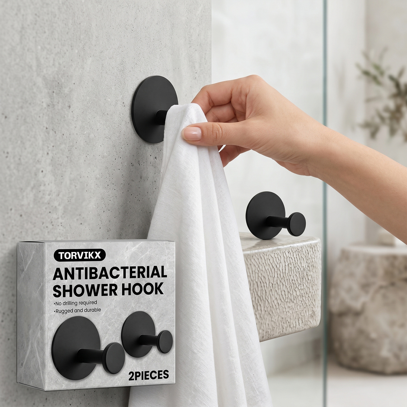 Multifunktional, Bohrfrei, Wasserdicht, Rostfrei, Zur Wandmontage, Robust, Langlebig, Geeignet Für Duschen Im Badezimmer – 2 Stück -- Biemmedue