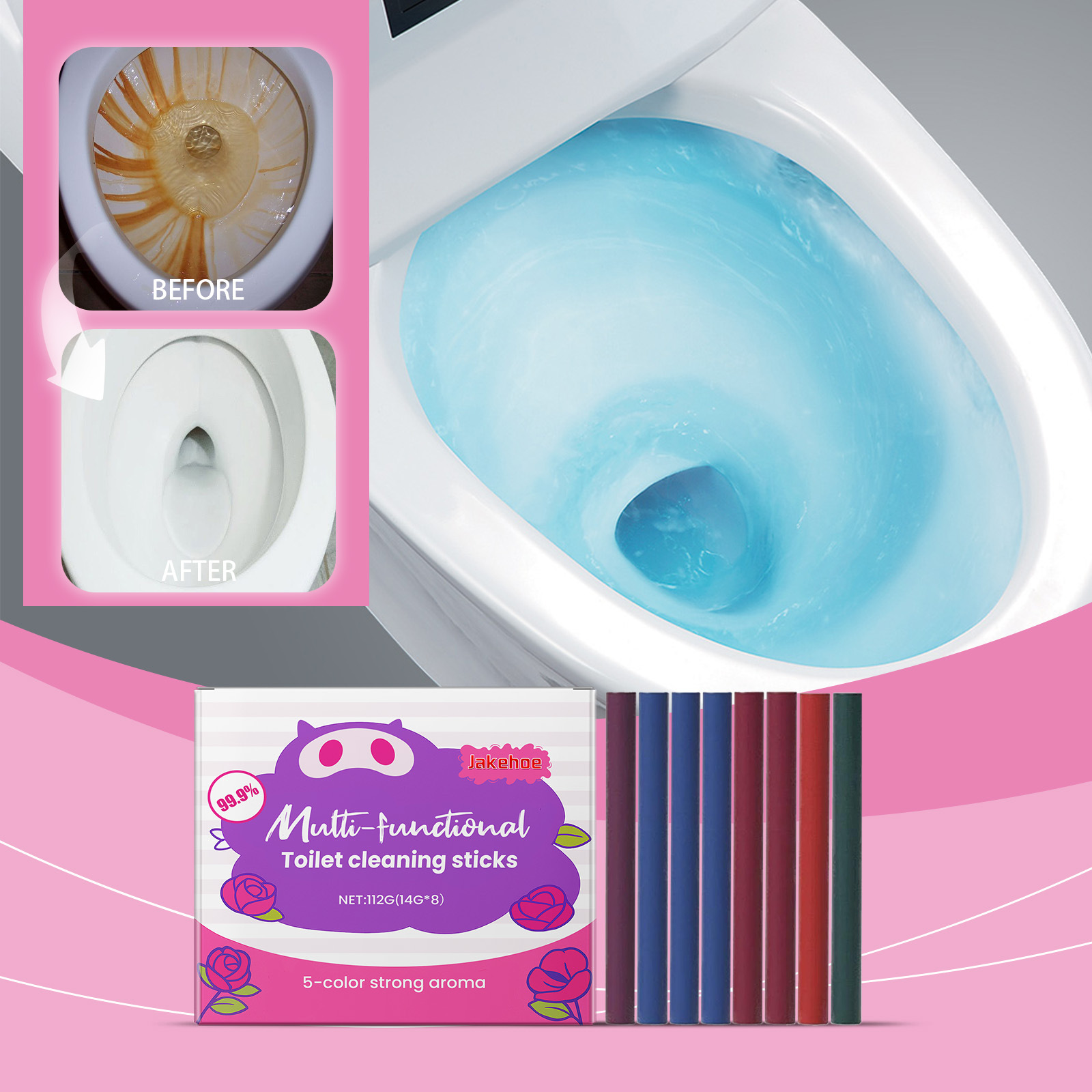 Multifunktionaler Wc-reiniger-stick – Entfernt Gerüche, Flecken Und Kalkablagerungen, Hinterlässt Einen Angenehmen Duft – 112 G (14 X 8) -- Biemmedue