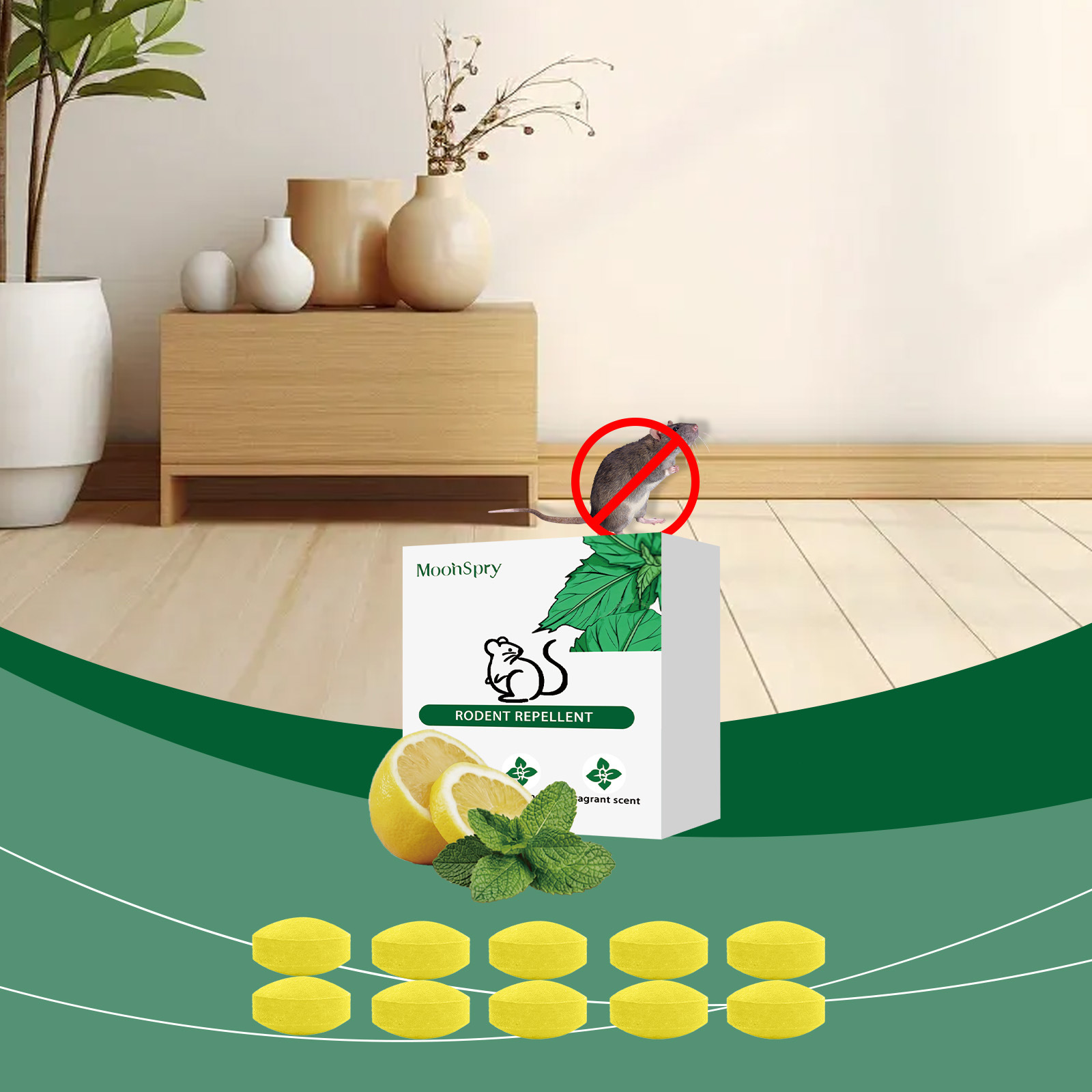 Nagetierabwehrmittel Für Den Innen- Und Außenbereich, Garage, Motorraum Und Haushalt – 10 Nagetierabwehrpellets + 3 Netzbeutel -- Biemmedue