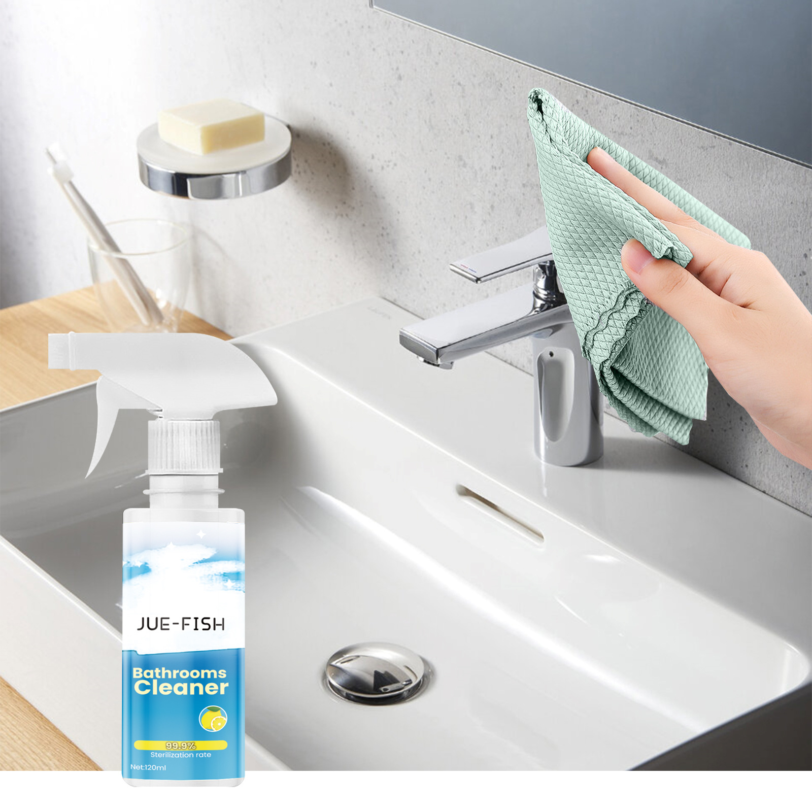 Reinigungsmittel Für Bad, Toilette, Wände Und Waschbecken – Sanfte Und Praktische Reinigungslösung Für Klare Wasserflecken – 120 Ml -- Biemmedue