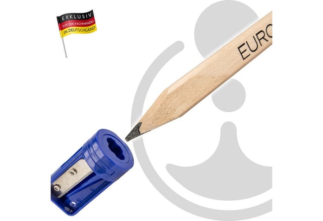 Zimmermannsbleistifte 175 mm, 4 Stück, mit Spezialanspitzer - Eurotools