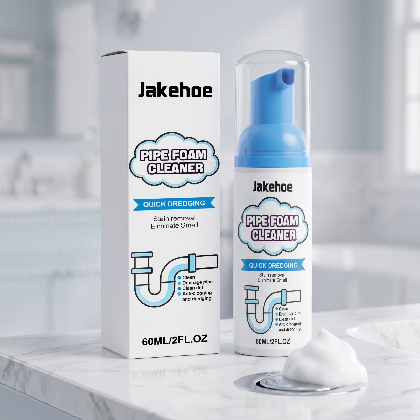 Schaum-abflussreiniger Für Küchenspülen – Praktisch Für Den Täglichen Gebrauch, Entfernt Gerüche Und Flecken Aus Abflüssen – 60 Ml -- Biemmedue