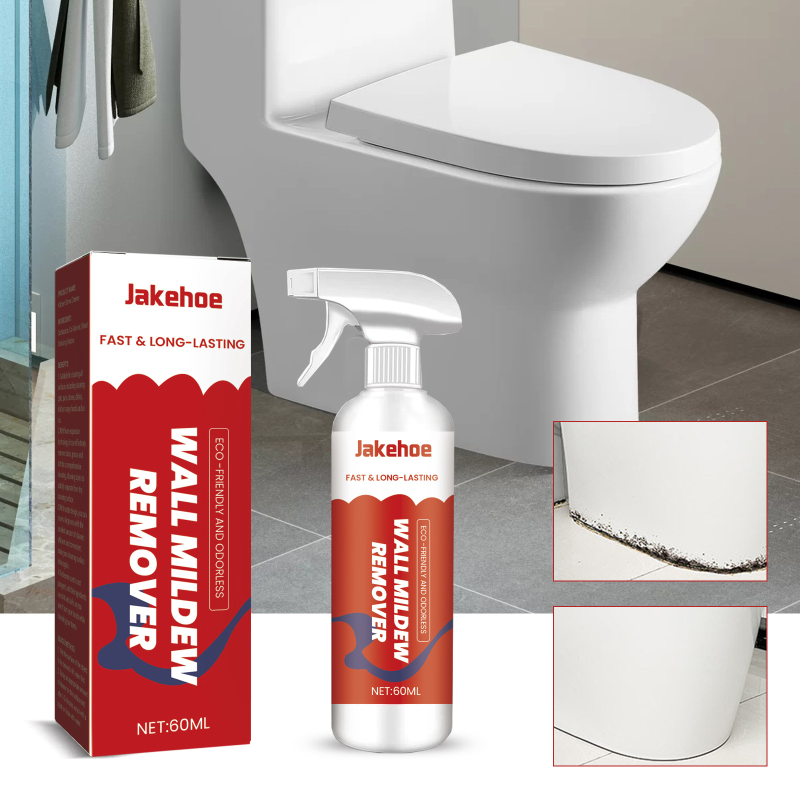 Schimmelentferner Für Wände, Badezimmerfliesen Und Boden, Fleckenentferner Für Wände Und Schimmelhemmer – 60 Ml -- Dtekgaz