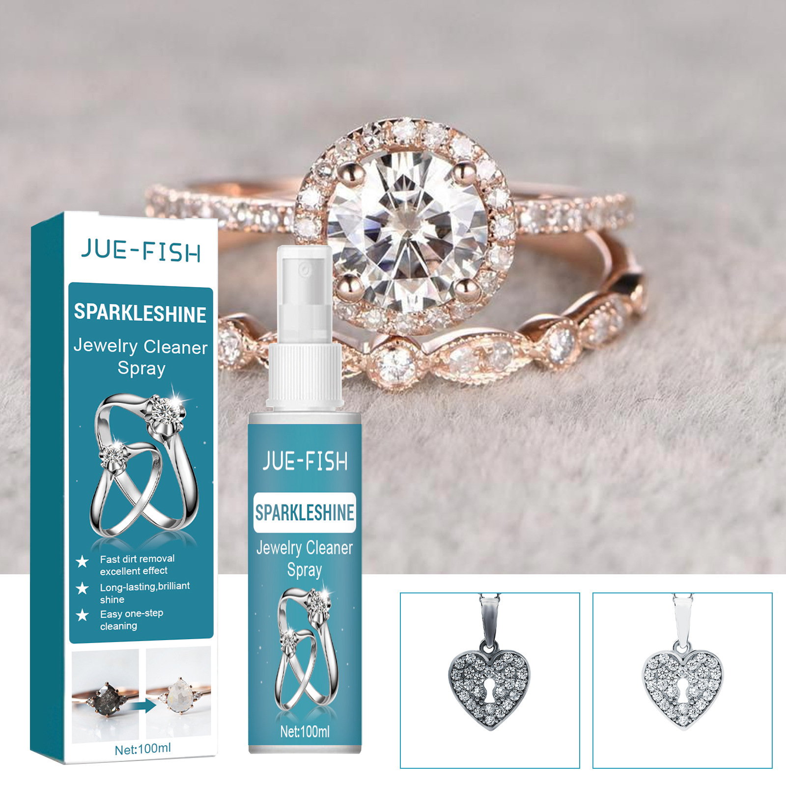 Schmuck-sprühreiniger Für Schmuck, Goldketten Und Andere Schmuckstücke – Fleckenentferner Und Antioxidationsmittel – 100 Ml -- Biemmedue