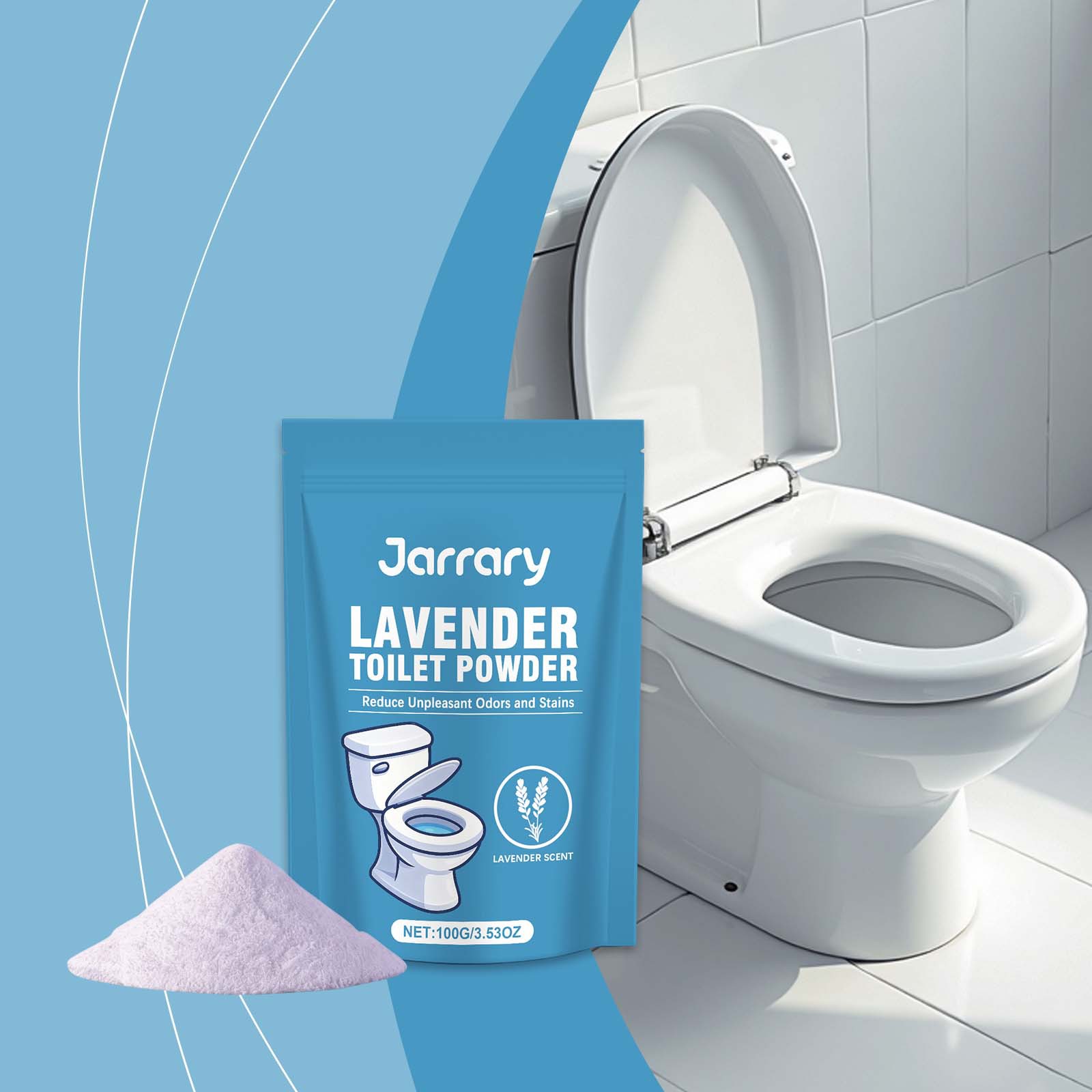 Toilettenreiniger-pulver Mit Lavendelduft, Geeignet Für Den Täglichen Gebrauch Im Haushalt, Zur Reinigung Und Desodorierung Von Toilettenschüsseln – 100 G -- Biemmedue