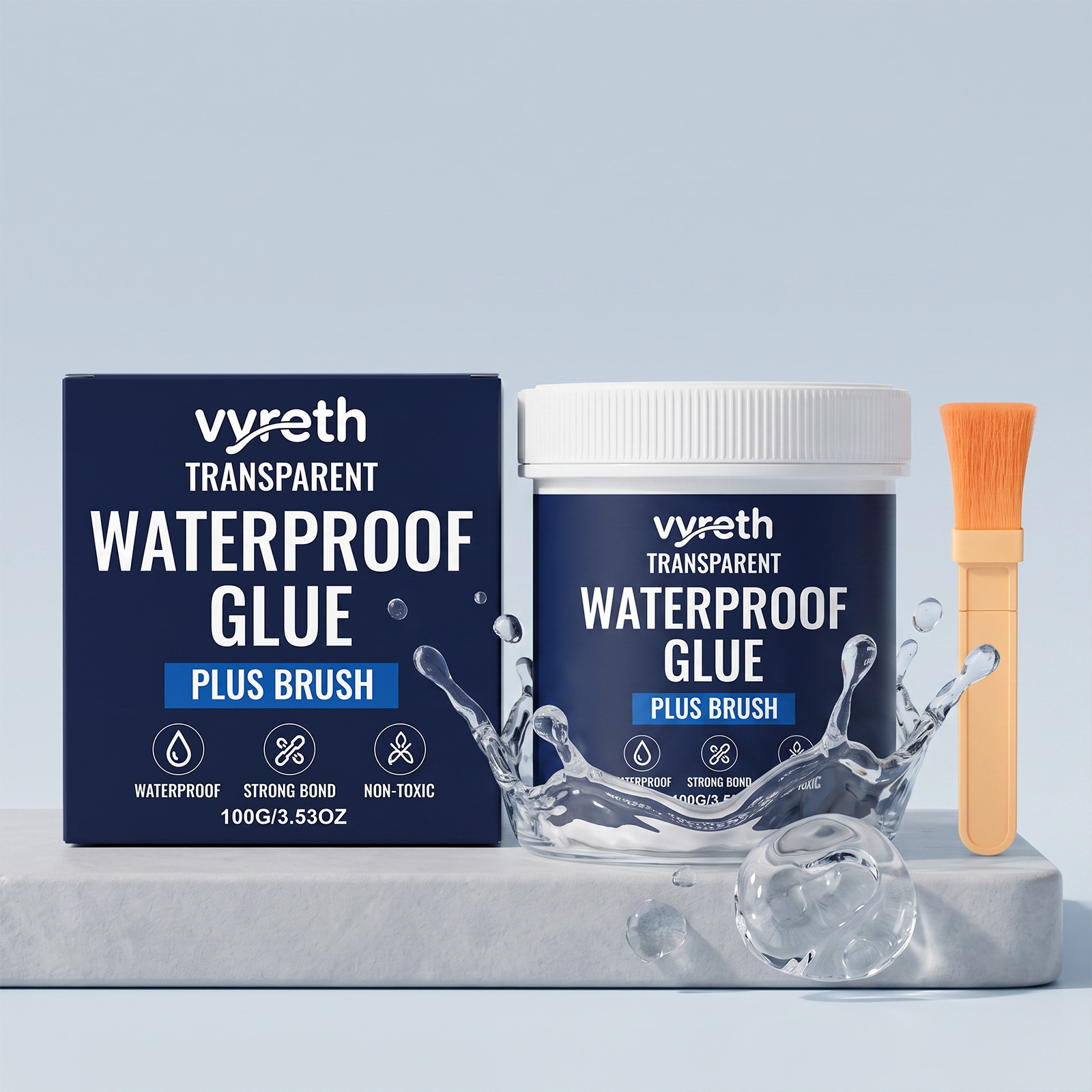 Transparente, Wasserdichte Dichtmasse Für Küchen- Und Badezimmerfensterbänke Sowie Risse In Außenwänden – Wasserbasiert, Umweltfreundlich Und Flexibel – 100 G × 1, Pinsel × 1 -- Biemmedue