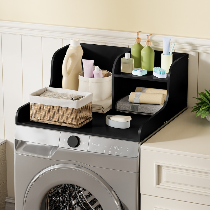 Theke Für Waschmaschine Und Trockner Mit Ablage – Ablagetisch Für Wäschevorräte – Platte, Belastbar 50 Kg – 70×68×30 Cm – Flasidu