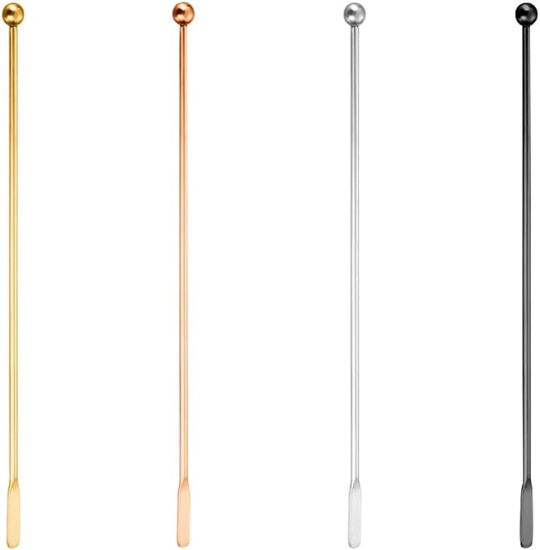 4-teiliges Set Cocktailrührstäbchen Aus Edelstahl, Kaffeerührstäbchen, Wiederverwendbare Cocktailrührstäbchen Für Bars, Cafés, Hochzeiten Und Geburtstage