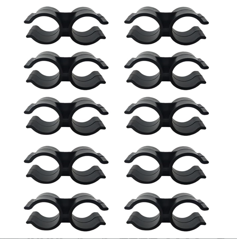 10 Doppelschlauchschellen Für Rohre, U-förmige Doppelloch-pvc-schlauchschellen, Schlauchschellen Für 24 Mm Rohre, Schwarz.