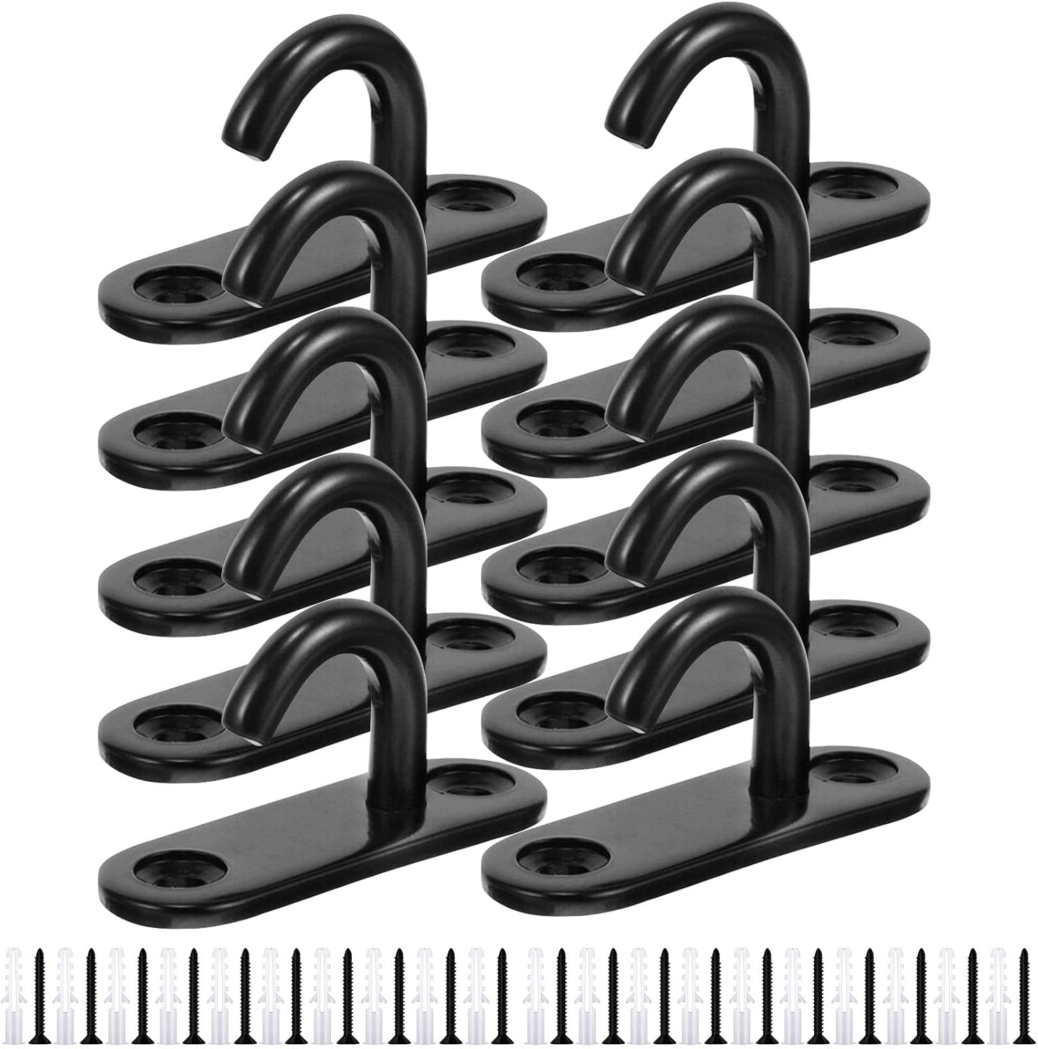 Set Mit 10 Deckenhaken, Inklusive Wanddübeln Und Gewindehaken, Zum Aufhängen Von Gegenständen.