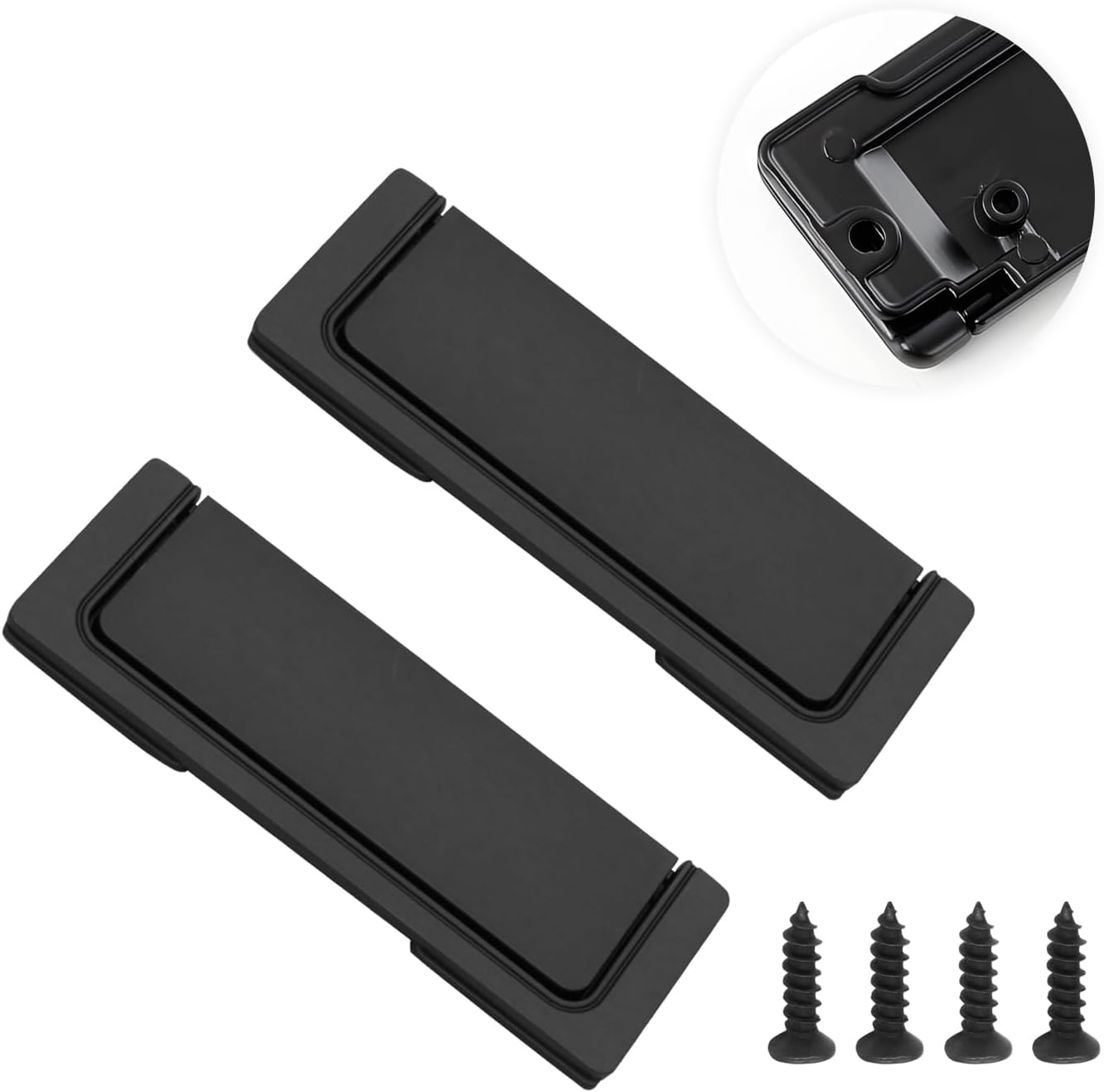 Unsichtbarer Schubladengriff, Zinklegierung, 96 Mm, Schwarz, 2 Stück
