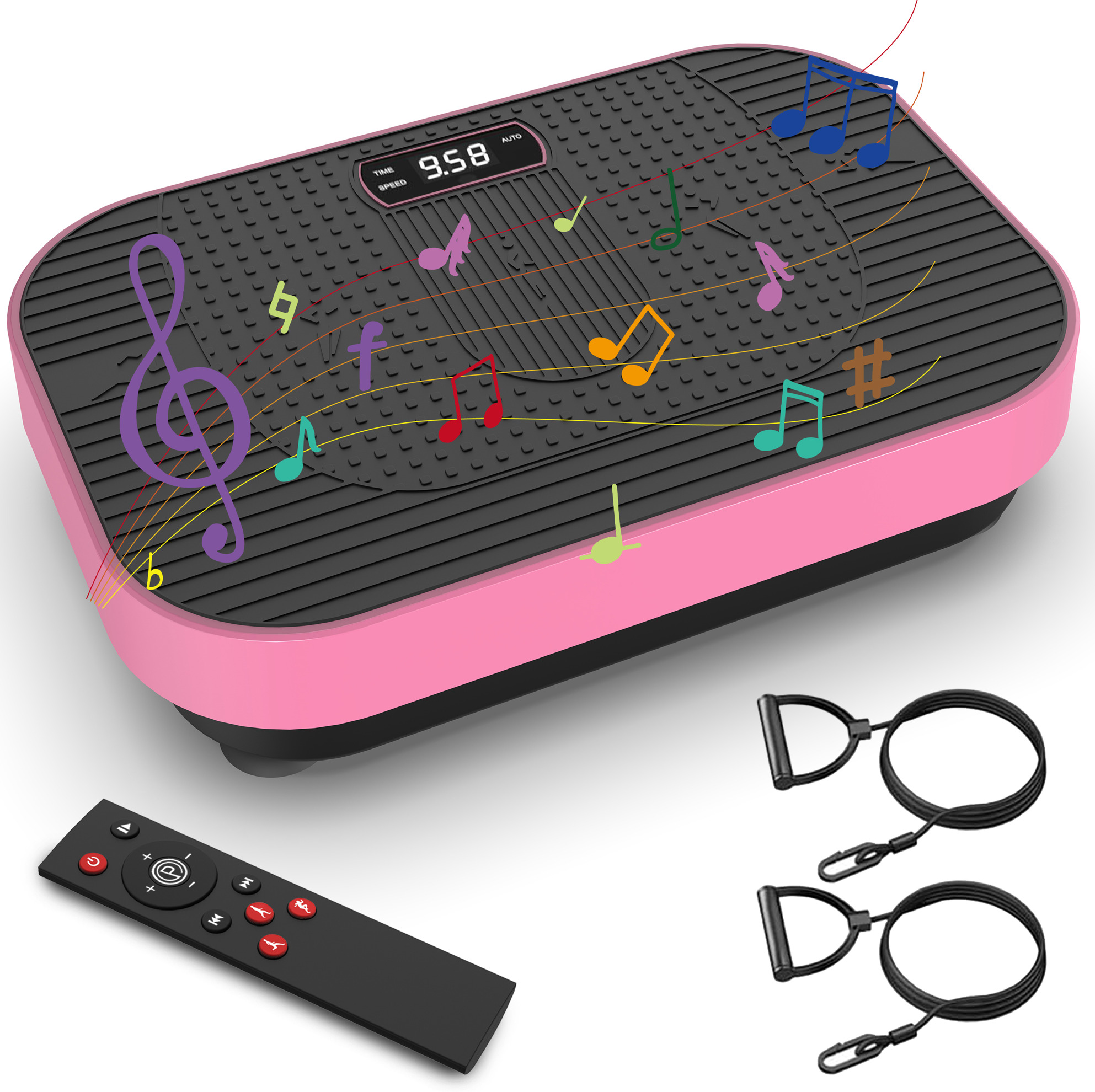 Vibrationsplatte Fitnessgerät Mit Bt-musik, Geschwindigkeiten 1–199, 5 Programme, Pink Havrya