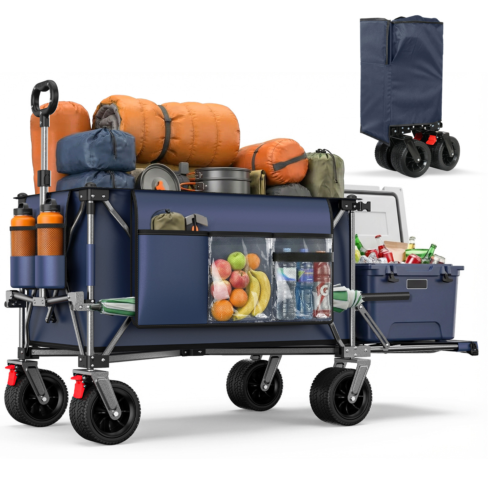 Faltbarer Gartentransportwagen 300 L, Erweiterbar, Gelb-grau Havrya