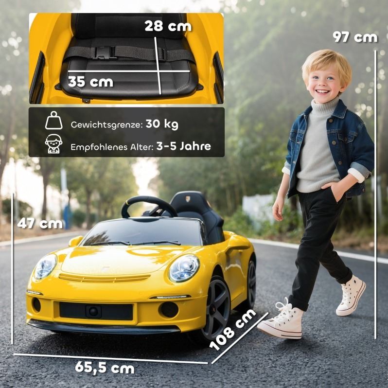 Elektrisches Kinderauto Ruf Gt Mit Fernbedienung, Musik, 108 X 65,5 X 47 Cm Havrya