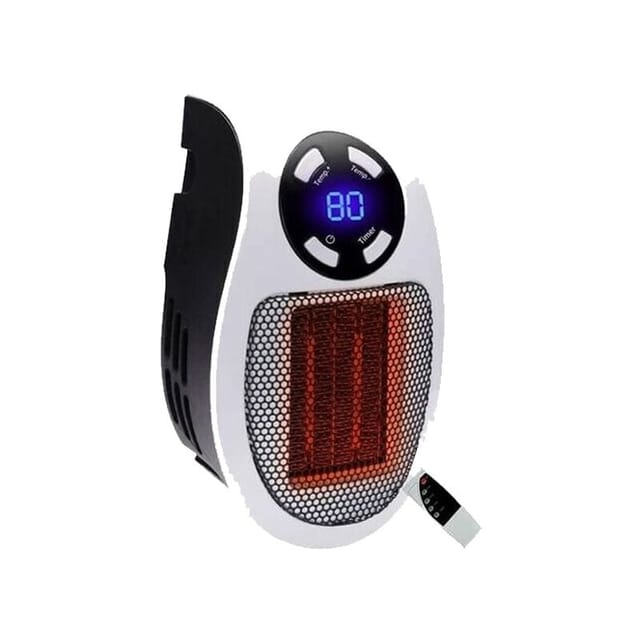500 Watt Keramik Heizlüfter Mini Heizlüfter Sparsamer Tragbarer Steckerheizer Mit Thermostat Und Timer, Für Büro, Schlafzimmer, Wohnzimmer - Weiß - Mit Fernbedienung