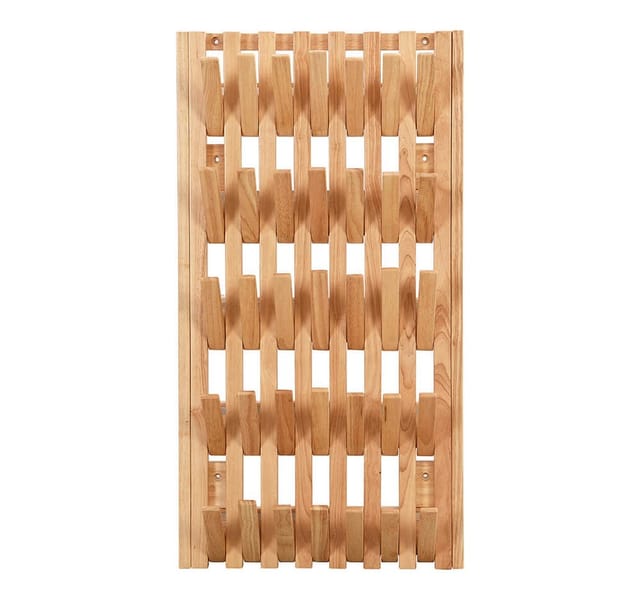 HOME DELUXE Garderobenpaneel QUEST Hellbraun - 55 x 4 x 105 cm Aus Kautschukbaum Hakenpaneel, Wandgarderobe, Kleiderhaken Hakenpaneel, Wandgarderobe,