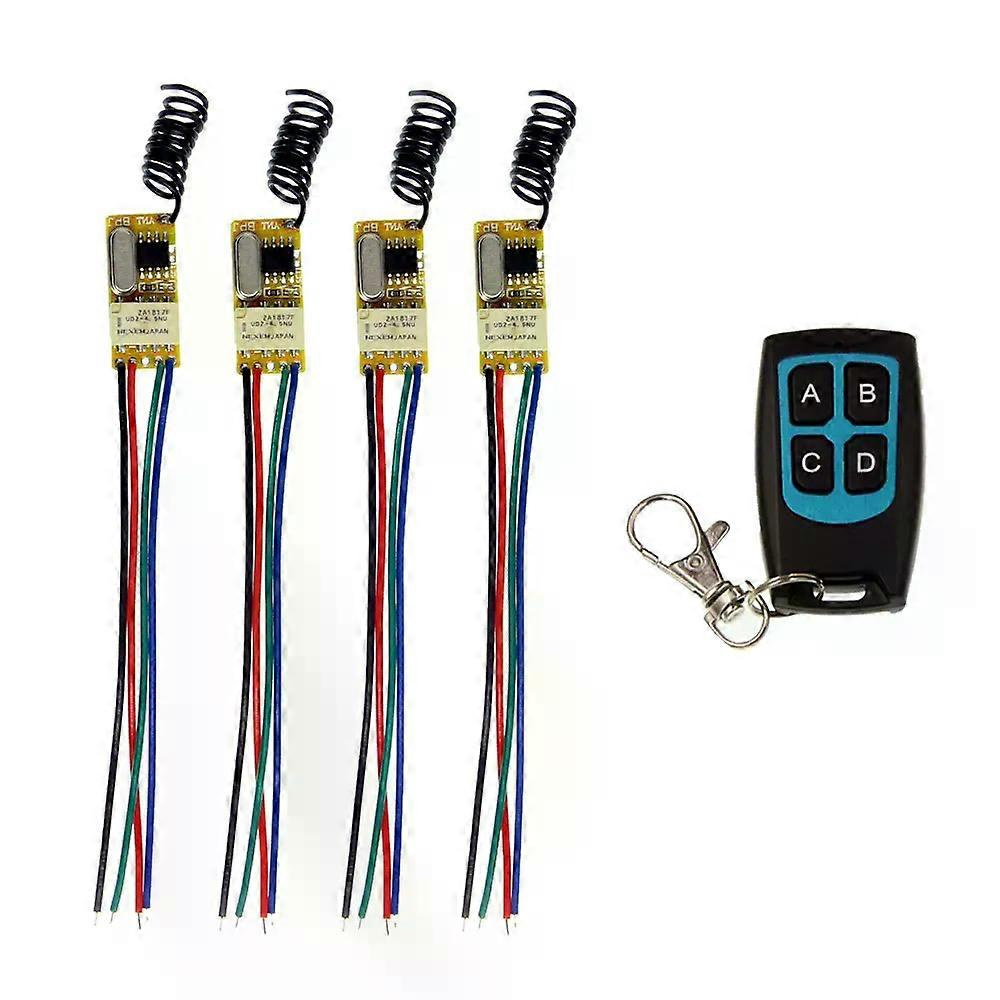 Mini-controller Dc37v 5v 9v 12v1ch Relais-funkfernbedienung Für Led-lampen, Computer-motorschalter, 1 Steuerung, 4 Empfänger - Jxlgv