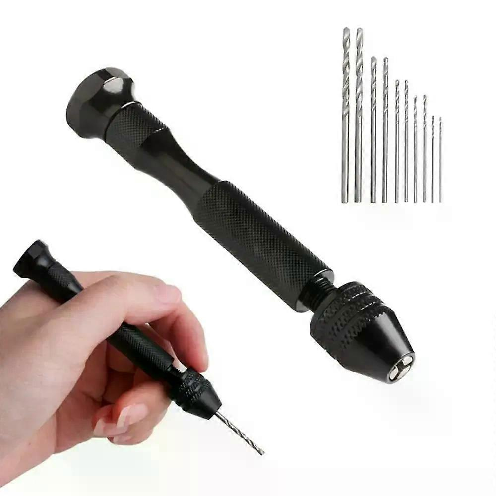 1 Set Mini-mikro-aluminium-handbohrmaschine Mit Schnellspannbohrfutter, Hss-stahl-spiralbohrer, Holzbearbeitungsbohrer, Rotationswerkzeuge, Handbohrmaschine - Jxlgv