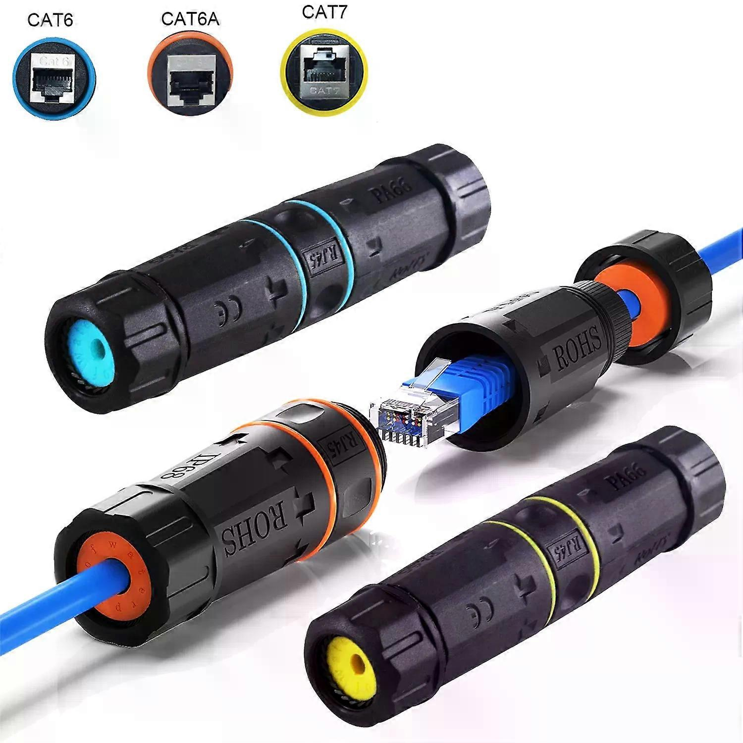 Rj45-stecker Für Cat6/cat6a/cat7, Wasserdicht, Rj45-ethernet-/netzwerkanschluss, Gerader Durchgang, Outdoor-breitbandanschluss – Jxlgv