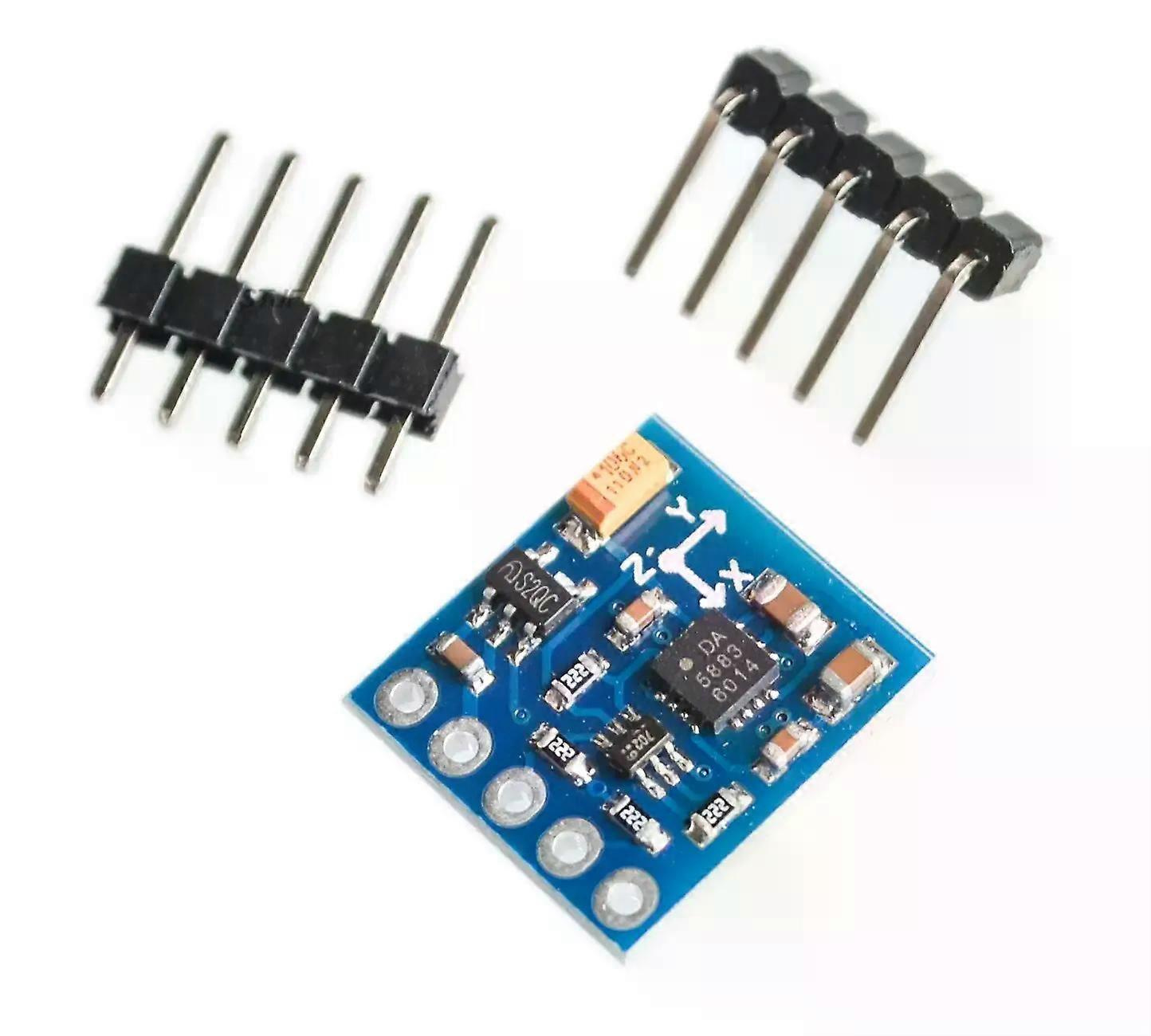 Für Gy-271 Qmc5883l 3v-5v Drei-achsen-magnetfeldkompass-magnetometer-sensormodul Für Arduino Iic Board-jxlgv