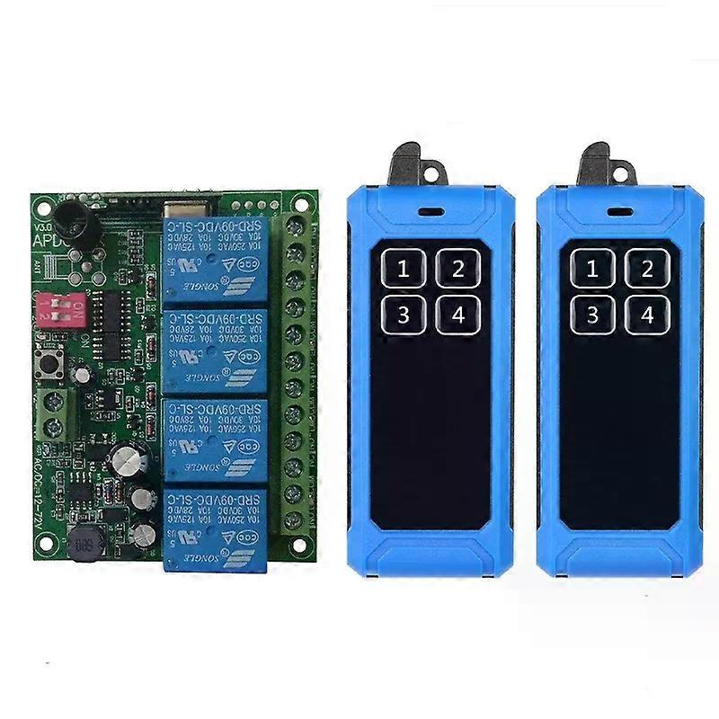 Industrieller 4-kanal-funkfernbedienungsschalter Mit 433 Mhz, 12 V/24 V Gleichstrom, 4 Kanäle, Funkempfänger Und 20–1000 M Reichweite – Jxlgv